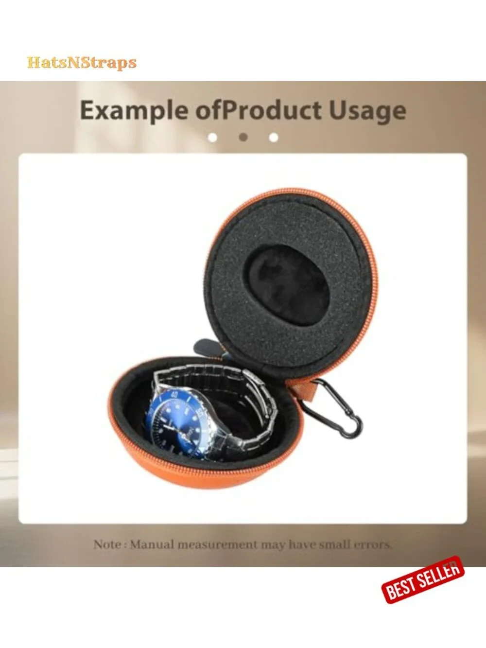 Watch Travel Case Storage Box Fits 46mm Anti-Slip PU Exterior